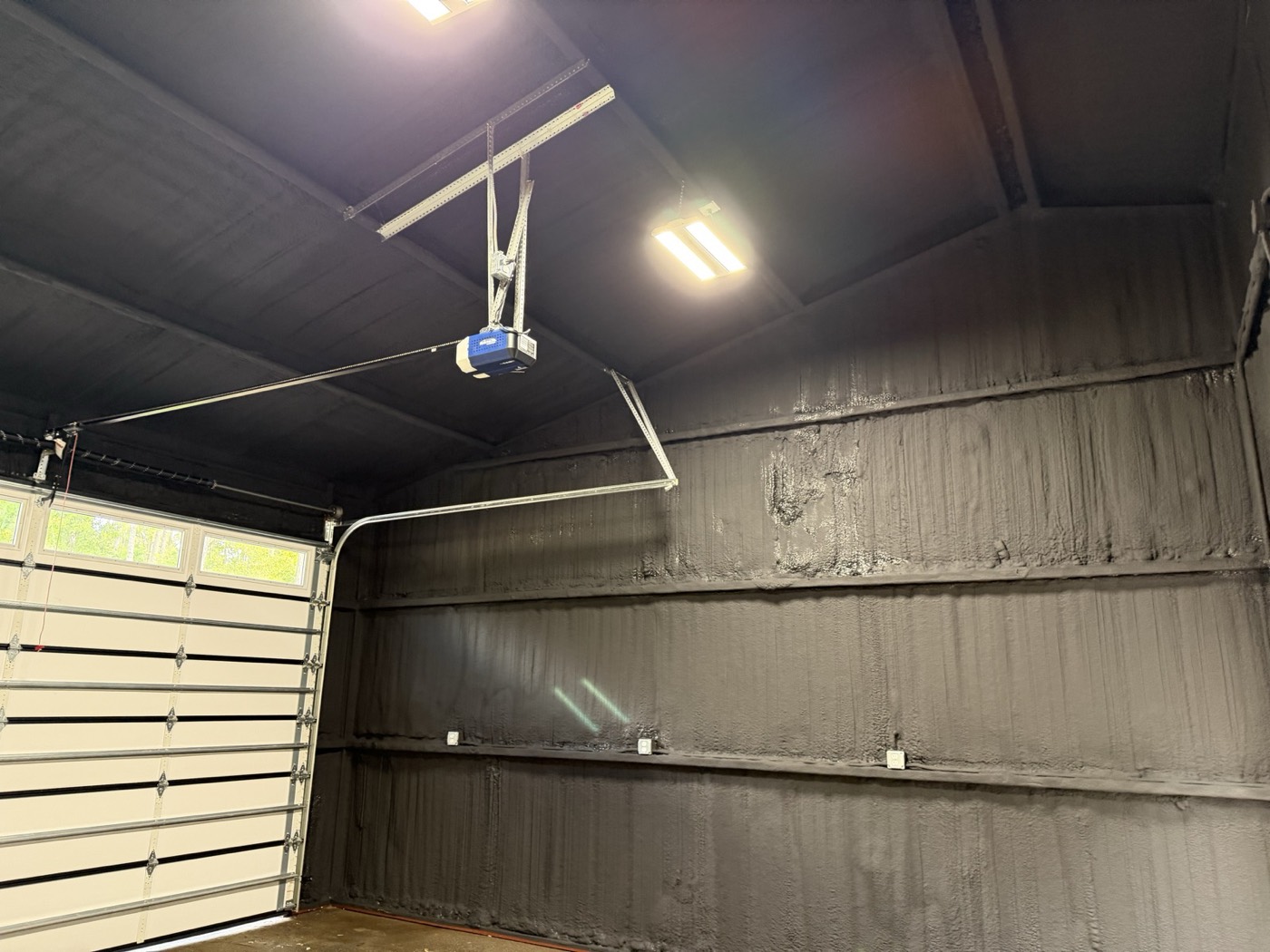 Commercial metal building insulated with spray foam